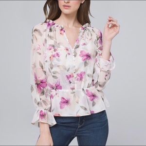 White House Black Market Ruffle Blouse